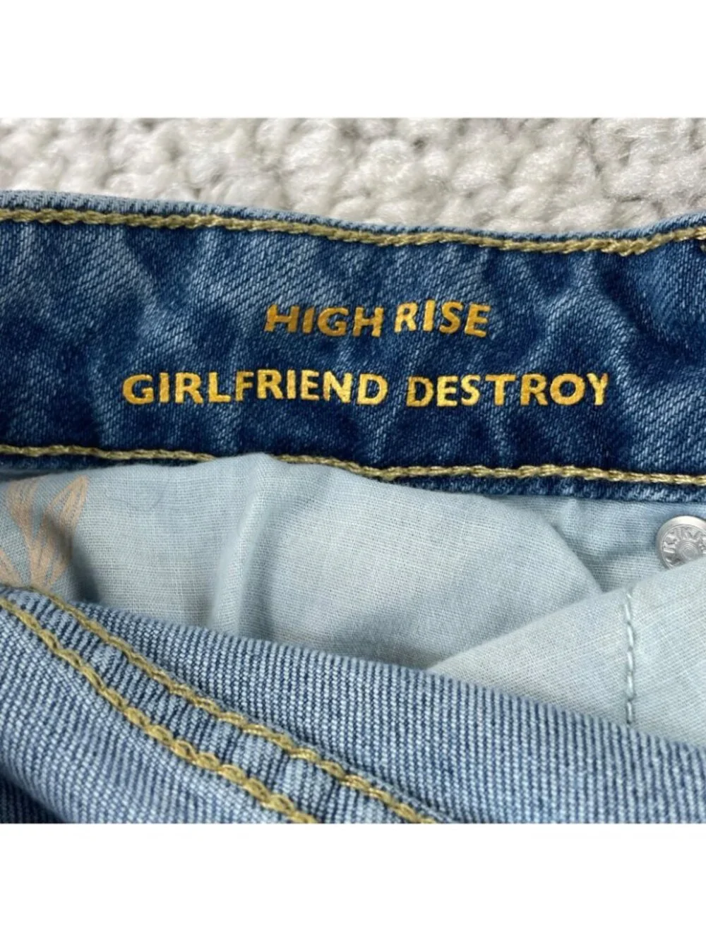 Rachel Parcell High Rise Girlfriend Destroy Distressed Jean Womens 27